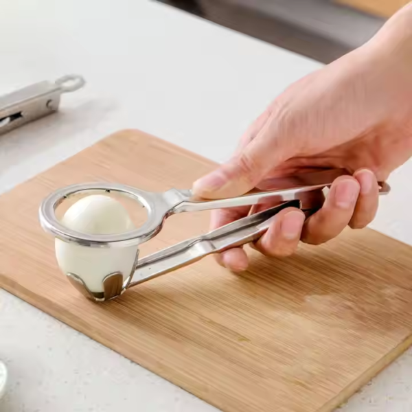 Cutter Tool Stainless Steel Egg Slicer Divides Hard Boiled Eggs Into 6 Equal Segments in One Action - Image 2