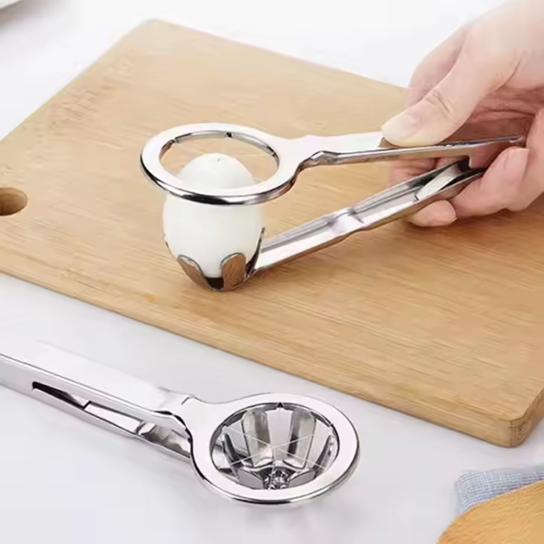 Cutter Tool Stainless Steel Egg Slicer Divides Hard Boiled Eggs Into 6 Equal Segments in One Action - Image 3