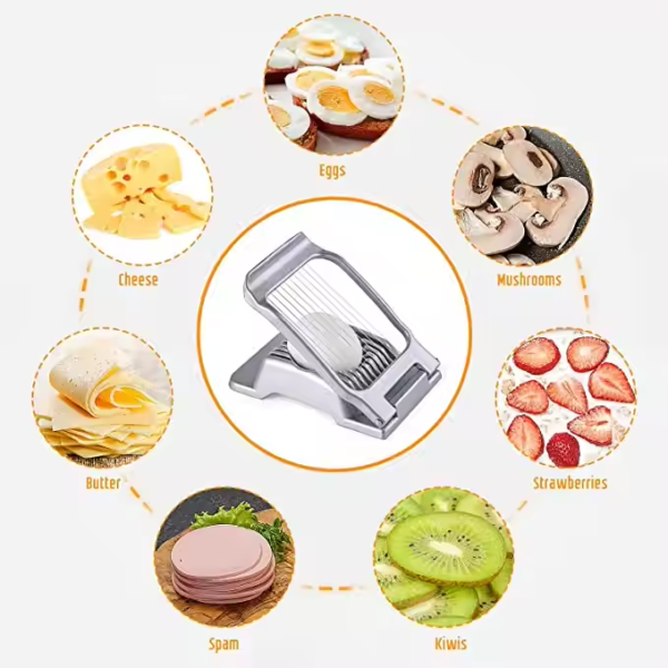 Stainless Steel Wire Egg Slicer, Heavy Duty Aluminium Egg Cutter Dishwasher Safe - Image 2