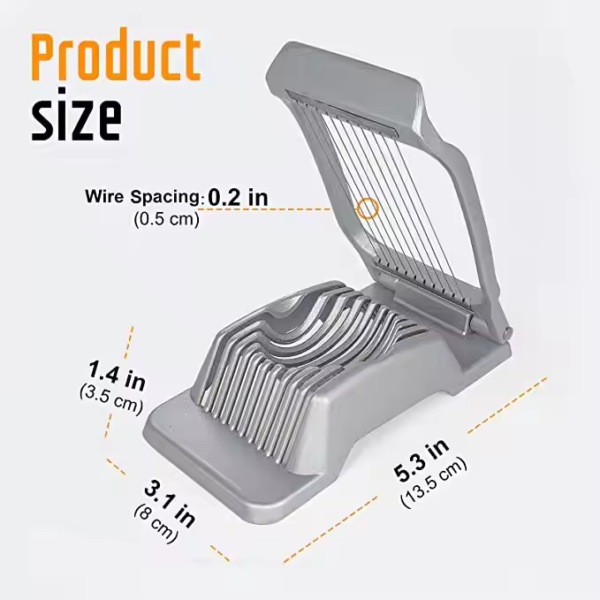 Stainless Steel Wire Egg Slicer, Heavy Duty Aluminium Egg Cutter Dishwasher Safe - Image 3