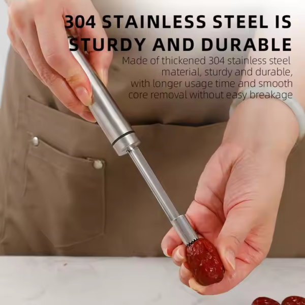 Stainless Steel Cherry Pitter Fruit Strawberry Remover Corerr Set Pepper Vegetable Corer for Apple Pear Cherry Chili - Image 2