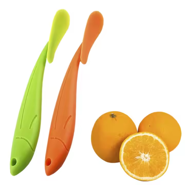 Orange Peeler Slicer Cutter Fruit Remover Opener Plastic PP Orange Knife Humanized Design Curved Blade Kitchen Gadget