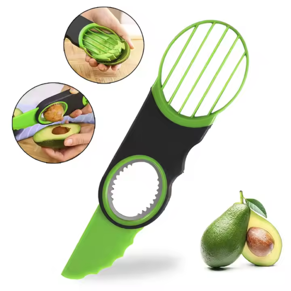 Kitchen Accessories Multifunctional Fruit Avocado Cutter 3 in 1 Avocado Slicer