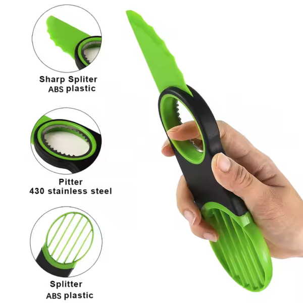 Kitchen Accessories Multifunctional Fruit Avocado Cutter 3 in 1 Avocado Slicer - Image 4