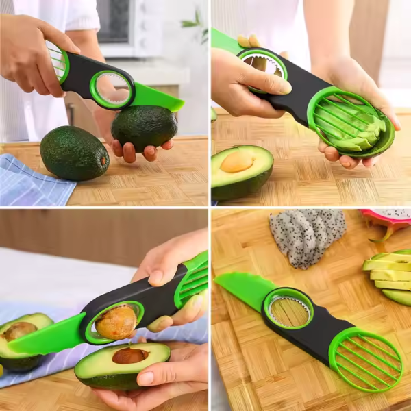 Kitchen Accessories Multifunctional Fruit Avocado Cutter 3 in 1 Avocado Slicer - Image 5