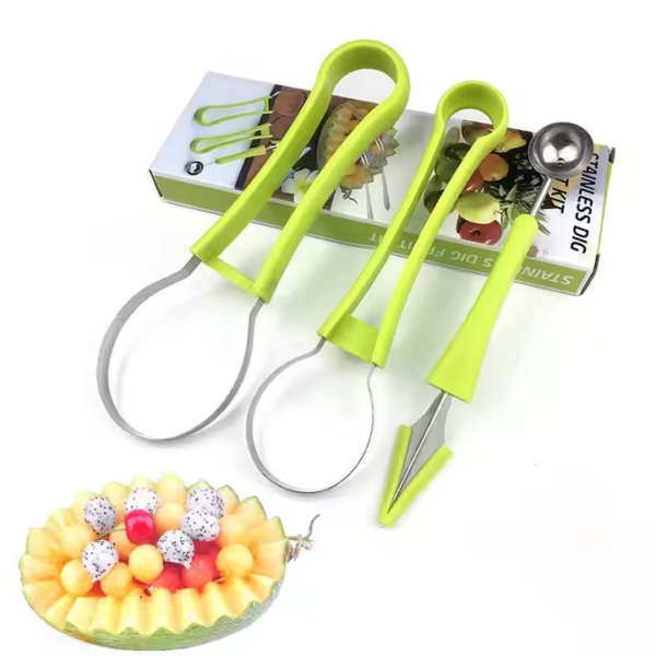New Arrival Fruit Carving Knife Melon and Fruit Separator Three-Piece Platter Tool Set
