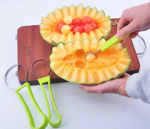 New Arrival Fruit Carving Knife Melon and Fruit Separator Three-Piece Platter Tool Set - Image 5