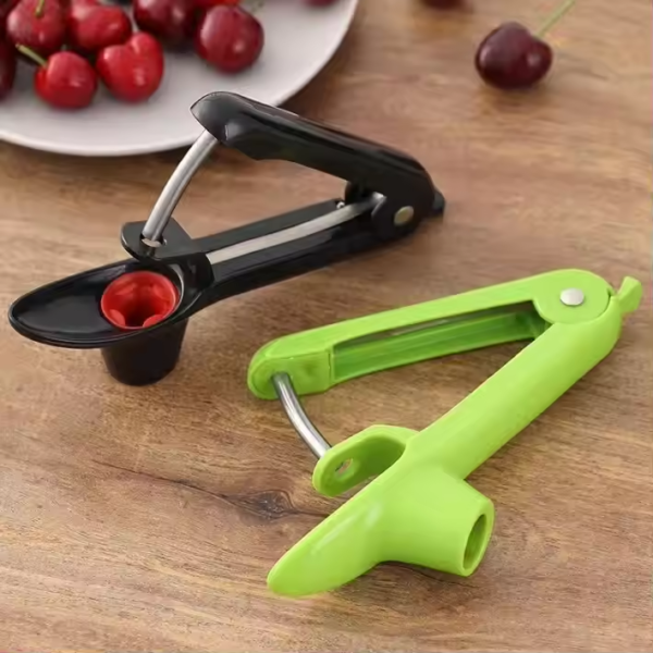 Gloway Stainless Steel Corers Manual Cherry Pitter Lock Design Fruit Pit Remover Kitchen Gadget Tools New Condition Vegetables - Image 2