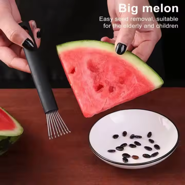 Watermelon Seed Remover Stainless Steel Fruit Divider Fruit Vegetable Digging and Seed Removal Tool Portable Kitchen Gadget - Image 4