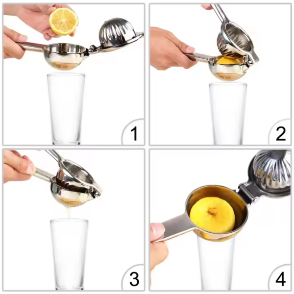 Best Kitchen Gadget Food Grade Stainless Steel Non-Slip Hand Lemon Juicer Squeezer - Image 6
