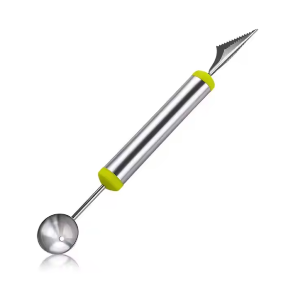 China Factory Cheap Stainless Steel 2 in 1 Double Sides Melon Baller with Carving Knife