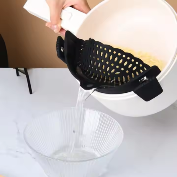 Kitchen Adjustable Colanders Food Drain Extra Fine Mesh Tea Sink Pasta Pot Pans Clip on Silicone Strainers - Image 2