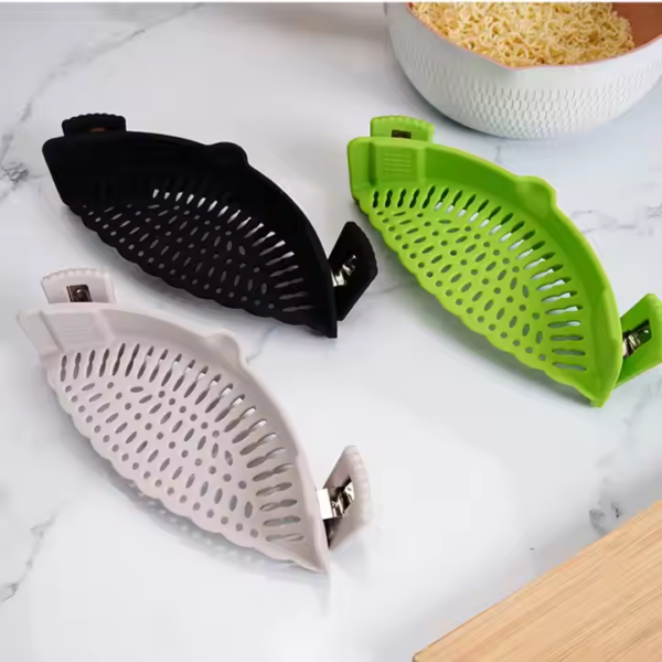 Kitchen Adjustable Colanders Food Drain Extra Fine Mesh Tea Sink Pasta Pot Pans Clip on Silicone Strainers - Image 4