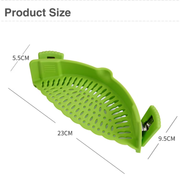 Kitchen Adjustable Colanders Food Drain Extra Fine Mesh Tea Sink Pasta Pot Pans Clip on Silicone Strainers - Image 5