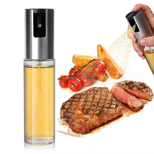 100ml Custom Stainless Steel Kitchen Olive Oil Spray Bottle Pump Leakproof Oil Vinegar Sprayer Dispenser for Cooking Barbecue