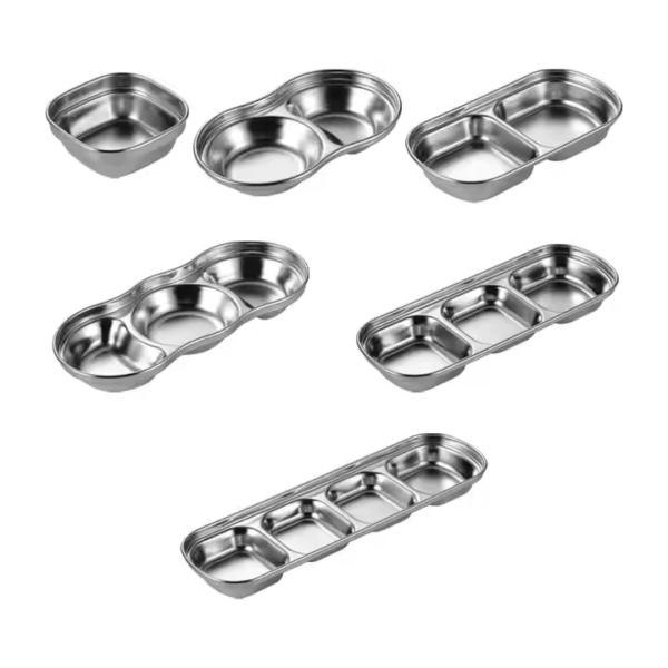 Wholesale Plant Sauce Plates Metal Sauce Plates Sushi Tray Soy Tomato Sauce Spices Flavor Condiment Dip Bowls BBQ