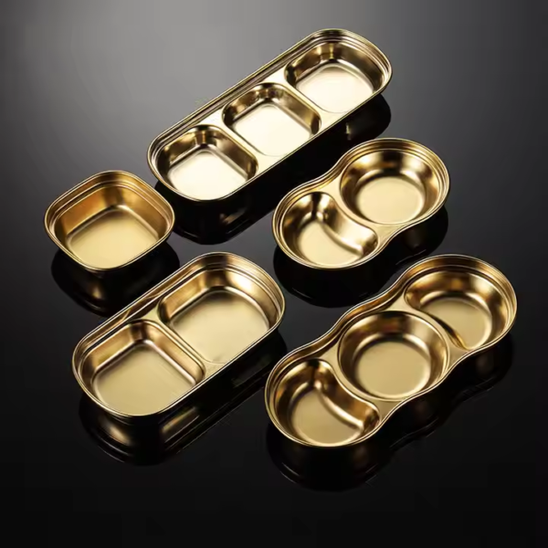Wholesale Plant Sauce Plates Metal Sauce Plates Sushi Tray Soy Tomato Sauce Spices Flavor Condiment Dip Bowls BBQ - Image 2