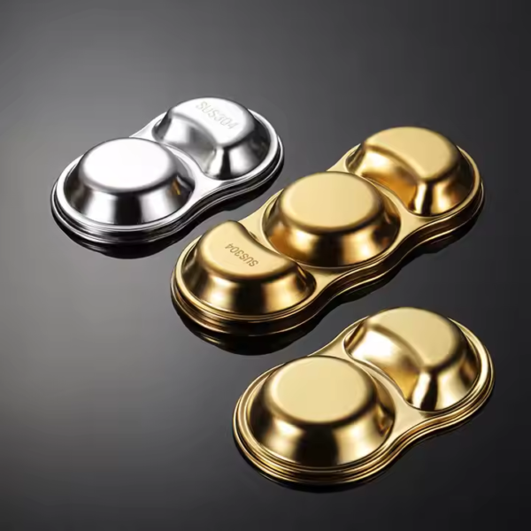 Wholesale Plant Sauce Plates Metal Sauce Plates Sushi Tray Soy Tomato Sauce Spices Flavor Condiment Dip Bowls BBQ - Image 3
