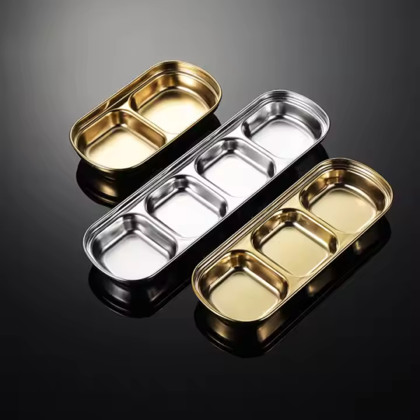 Wholesale Plant Sauce Plates Metal Sauce Plates Sushi Tray Soy Tomato Sauce Spices Flavor Condiment Dip Bowls BBQ - Image 4