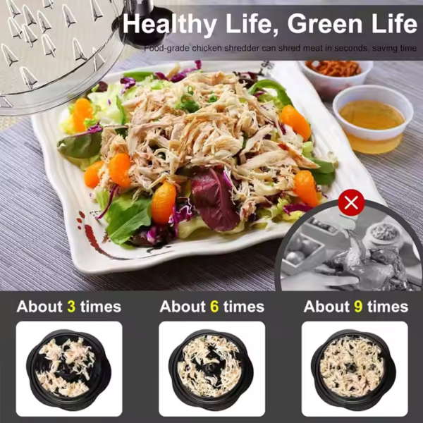 Large Manual Meat Grinder Machine Plastic Meat Crusher Visible Chicken Breast Meat Shredder Chopper Chicken Shredder Tool Twist - Image 3