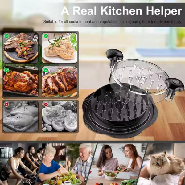Large Manual Meat Grinder Machine Plastic Meat Crusher Visible Chicken Breast Meat Shredder Chopper Chicken Shredder Tool Twist - Image 4