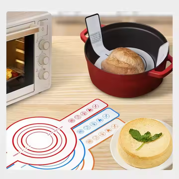 Non Stick Silicone Bread Baking Mat With Long Handles Easy to Transfer Sourdough Bread Sling for Dutch Oven Liners - Image 2