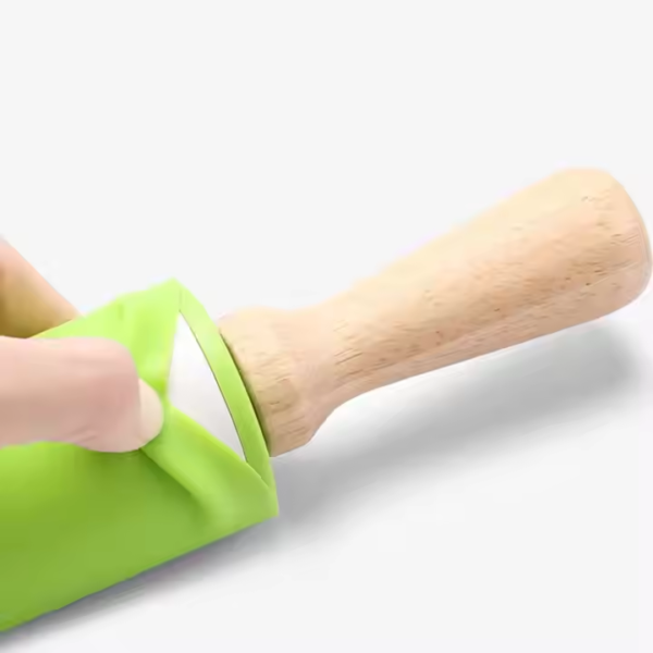 Custom Small Playdough Roller Baking Kit Non-Stick Rolling Pin Kids Silicone Wooden Rolling Pin for Pastry Clay Dough Fondant - Image 4