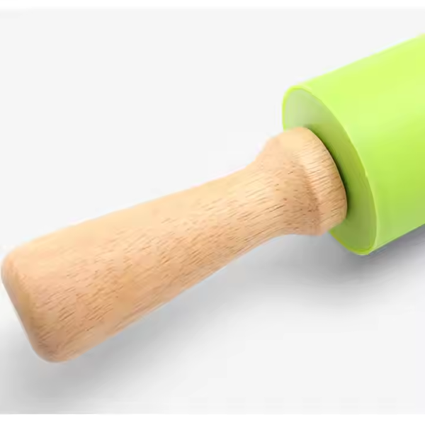 Custom Small Playdough Roller Baking Kit Non-Stick Rolling Pin Kids Silicone Wooden Rolling Pin for Pastry Clay Dough Fondant - Image 5