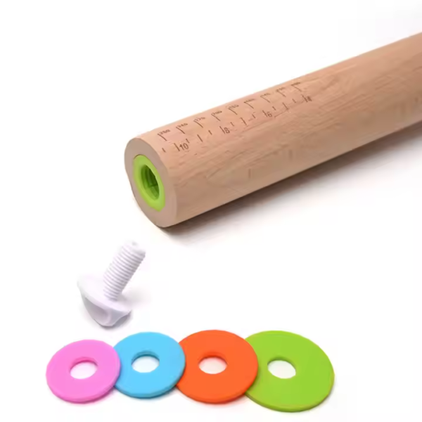 Adjustable Wooden Rolling Pin Baking Eco-Friendly Pastry Dough Rolling Tool Different Sizes Kitchen Use Includes Pastry Boards - Image 3