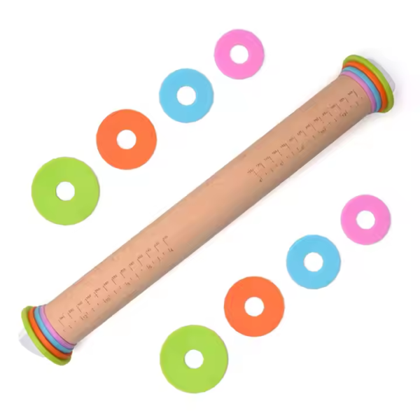 Adjustable Wooden Rolling Pin Baking Eco-Friendly Pastry Dough Rolling Tool Different Sizes Kitchen Use Includes Pastry Boards - Image 5