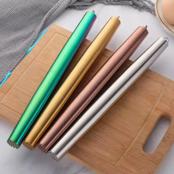 Wholesale Stainless Steel Non-stick Cake Pizza Pasta Dumplings Rolling Pin for Fondant Pie Crust Baker Roller - Image 2