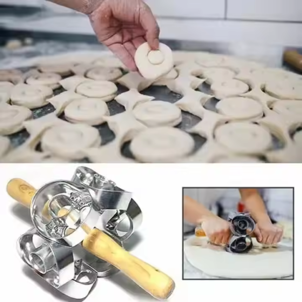 Stainless Steel Revolving Doughnut Cutter Mold Manual Pastry Donut Cutter Roller - Image 3