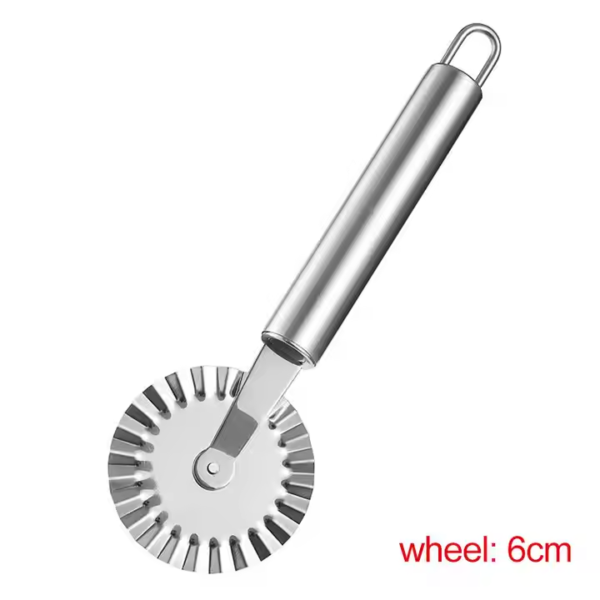High Quality Promotion Kitchen Tool Pizza Knife Slicer Stainless Steel Pizza Cutter Wheel with Two Blades - Image 3