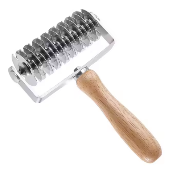 Stainless Steel Pizza Dough Roller Cutter Wheel Bbq Accessories Wooden Handle Peel with Cutters - Image 4
