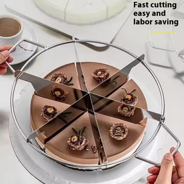 Stainless Steel 6/7/8 Portion Round Cutter Metal Pizza & Cake Divider Tool for Cakes & Pizzas - Image 3