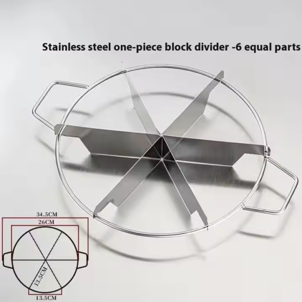 Stainless Steel 6/7/8 Portion Round Cutter Metal Pizza & Cake Divider Tool for Cakes & Pizzas - Image 4