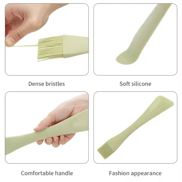 2-in-1 Silicone Double-Head Spatula with Oil Brush Dual-Purpose Baking Scraper Outdoor Barbecue Brush Cream Cooking Baking Tools - Image 2