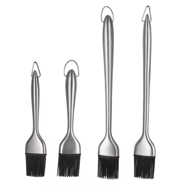 Grilling BBQ Baking Pastry and Oil Stainless Steel Brush With Back up Silicone Brush Heads