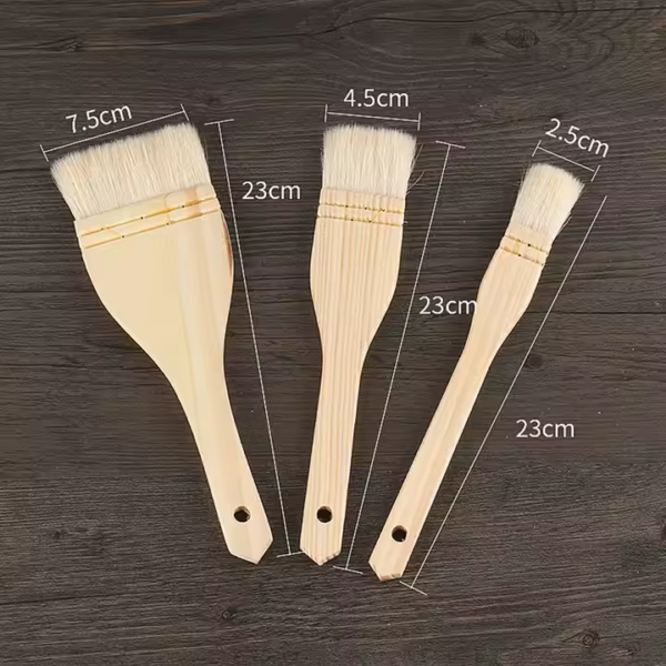 Wood Handle Wool Brush Home Use BBQ Oil Brush Kitchen Bakery Cake and Bread Baking Pastry Brush - Image 2