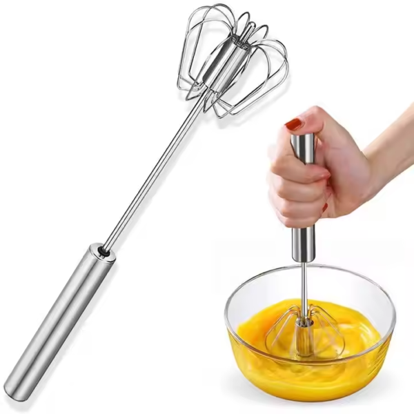 Semi-Automatic Stainless Steel Hand Pressure Egg Beater Kitchen Accessories Tools Cream Utensils Whisk Manual Mixer Metal - Image 2