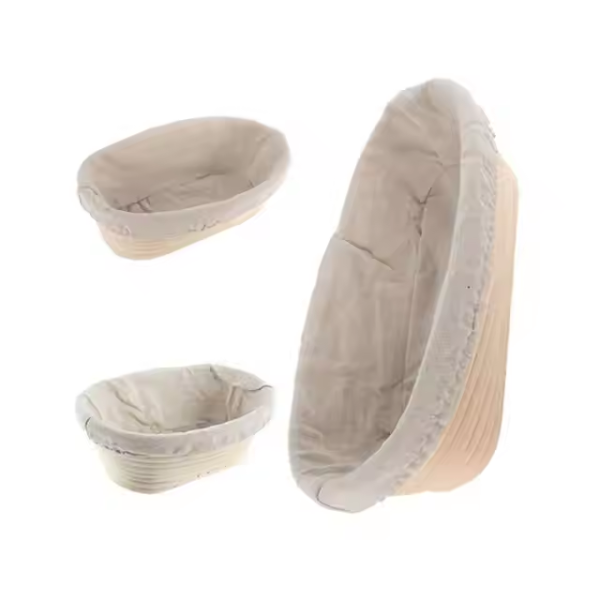 10 Inch Oval Linen Sourdough Banneton Proofing Basket Natural Indonesian Rattan Bread Bakeware for Household Use - Image 2