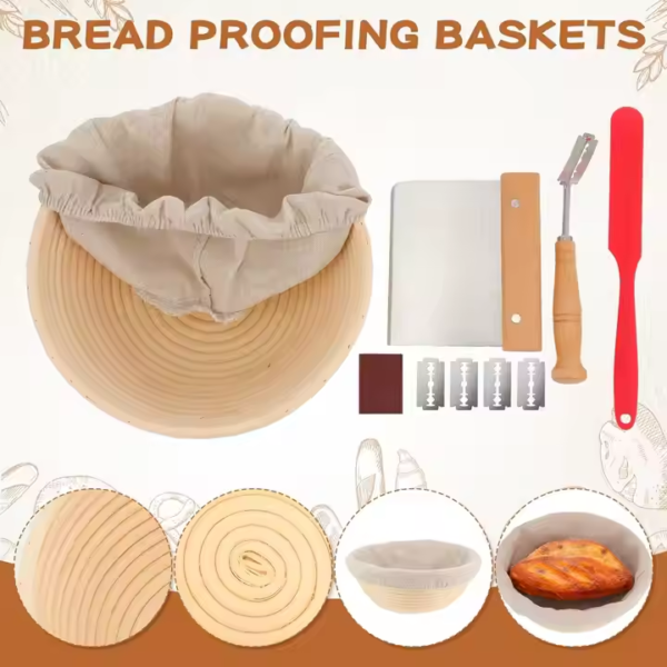Sour Dough Starter Kit 24 Ounce Jar and 9-inch Bread Sampling Basket Set Sour Dough Bread Baking Supplies - Image 5