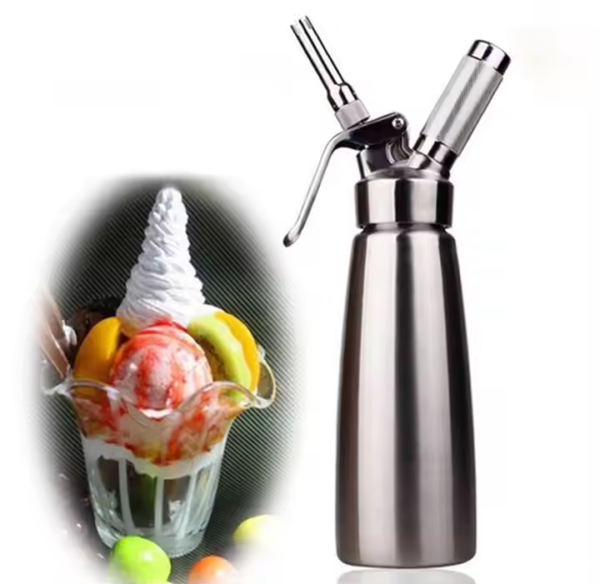 1000Ml Stainless Steel Hand Whipped Cream Dispenser Bottle - Image 3