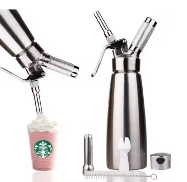 1000Ml Stainless Steel Hand Whipped Cream Dispenser Bottle - Image 4