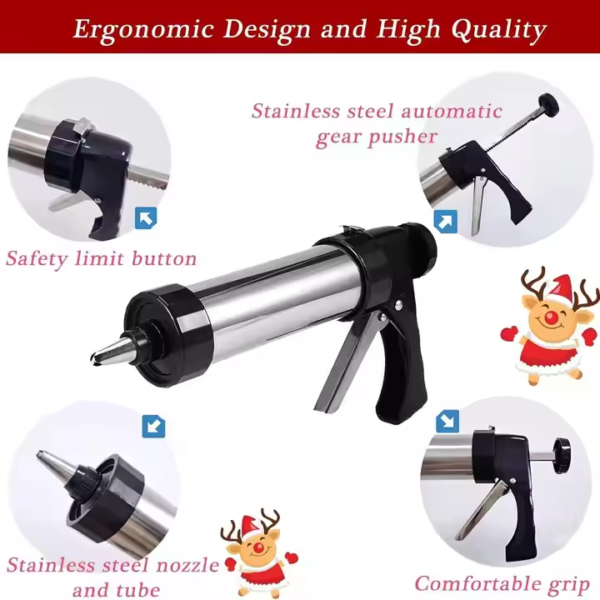 Hot Sale Food Grade Biscuit Maker Diy Home Baking Utensil Stainless Steel Mounting Gun Cream Cake Baking Tool Cookie Press Gun - Image 2