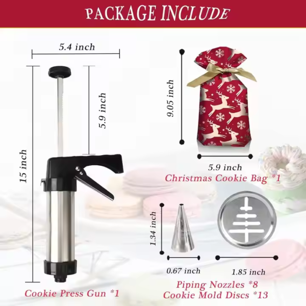 Hot Sale Food Grade Biscuit Maker Diy Home Baking Utensil Stainless Steel Mounting Gun Cream Cake Baking Tool Cookie Press Gun - Image 3