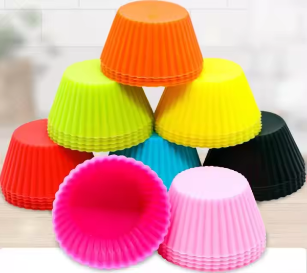 Round Shape Cake Baking Tray Food Grade Silicone Muffin Cake Mould - Image 4