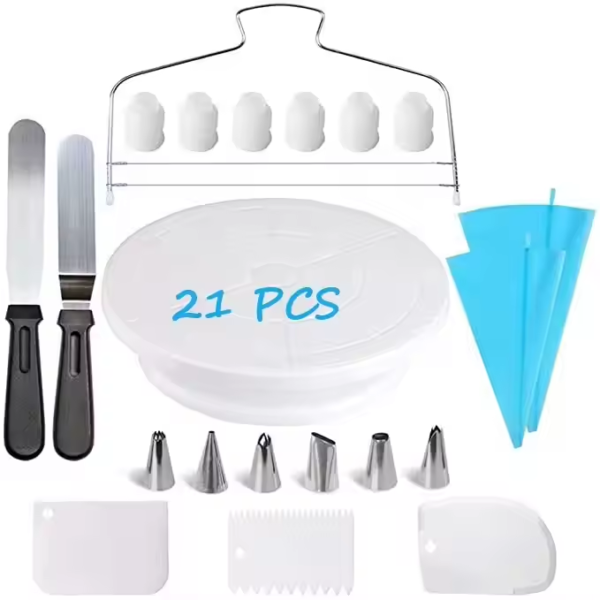 21pcs Cake Decorating Supplies Set with Cake Nozzles Spatula
