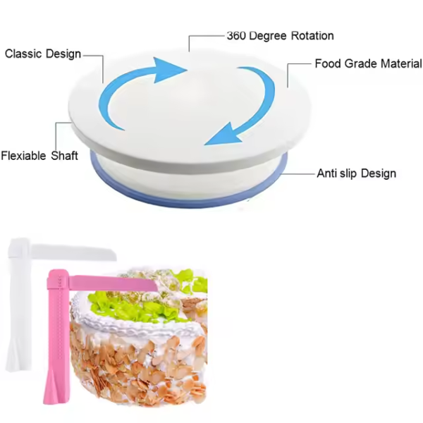 Supplies Birthday Wedding Accessories Utensils Smoother Rotating Cake Turntable Revolving Stand for Decorating Baking Tools - Image 3