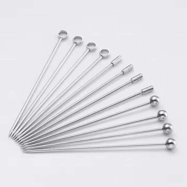 Wholesale Barware 304 Stainless Steel Fruit Picks Modern Design Bar Decoration Sticks Colorful Olive Picks for Restaurants Bar - Image 2